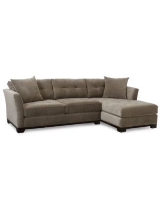... Fabric Microfiber 2-Piece Chaise Sectional Sofa - Furniture - Macy's