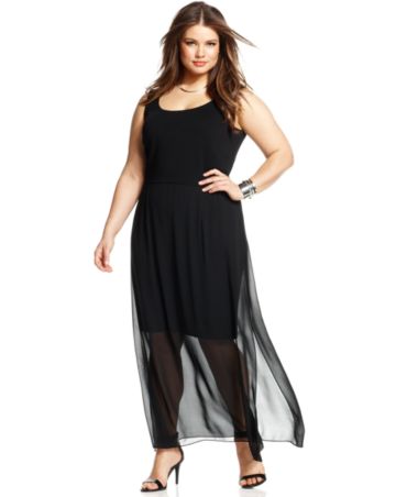 Vince Camuto Plus Size Sleeveless Chiffon Maxi Dress