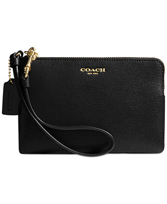 COACH SMALL WRISTLET IN SAFFIANO LEATHER - COACH - Handbags & Accessories - Macy&#39;s