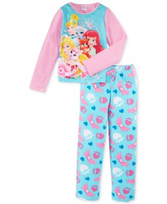 Disney Girls' or Little Girls' 2-Piece Fleece Princess Pajamas ...