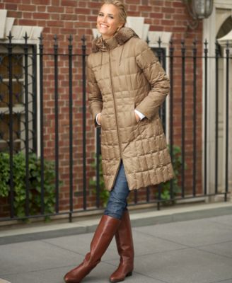 Kenneth Cole REACTION Fur-Trim Hooded Down Coat