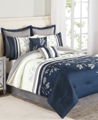 Bentley 7 Pc Full Embroidered Comforter Set Bed In A Bag Bed