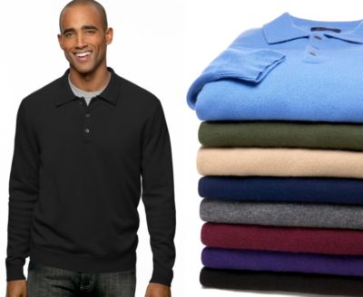 Club Room Cashmere Polo Sweater