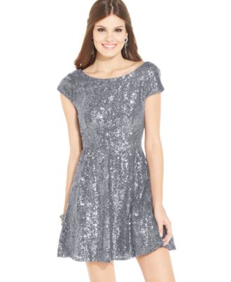 Cap Sleeve Sequin Dress
