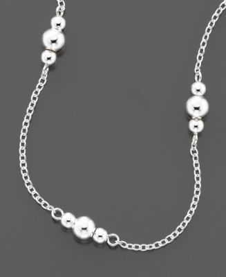 Sterling Silver Bead Station Necklace