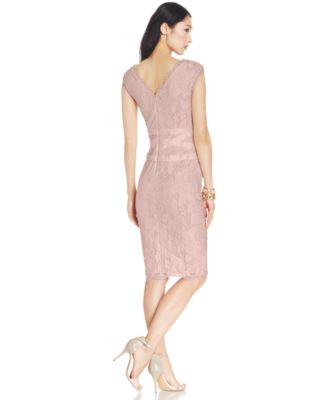 Pink Lace Sheath Dress