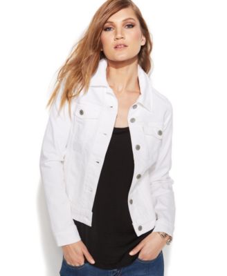 Charter Club Optic White Denim Jacket - Jackets & Blazers - Women ...