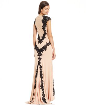 Betsy &amp- Adam Lace-Overlay Keyhole Gown - Dresses - Women - Macy&-39-s