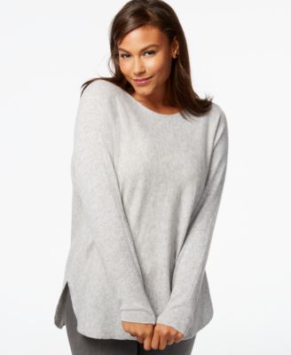 Charter Club Plus Size Cashmere High-Low Sweater - Sweaters - Plus ...