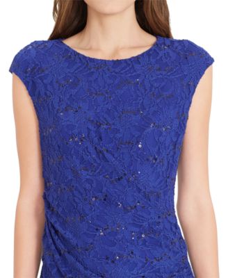 Blue Lace Sheath Dress