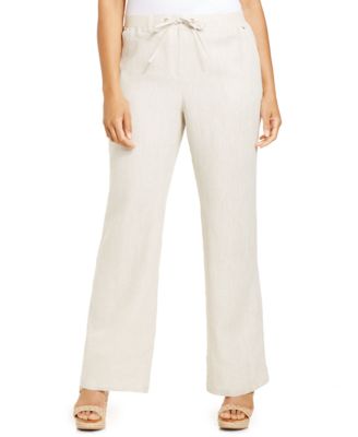 JM Collection Plus Size Linen Capri Pants - Pants & Capris - Plus ...