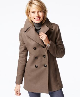 Kenneth Cole Double-Breasted Peacoat - Coats - Women - Macy's