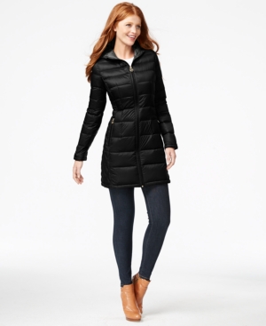 UPC 767336726638 product image for Michael Michael Kors Hooded Packable Down Puffer Coat | upcitemdb.com