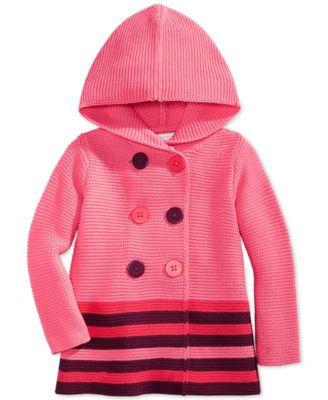 First Impressions Baby Girls' Striped Double-Breasted Sweater ...