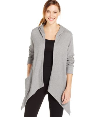 Style & Co. Sport Petite Hooded Cascade Cardigan, Only at Macy's ...