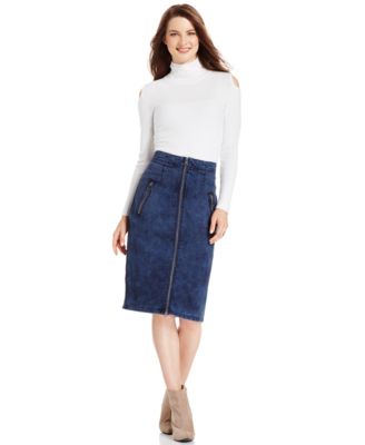 DKNY Jeans Zip-Front Denim Pencil Skirt, Kurt Wash - Skirts ...