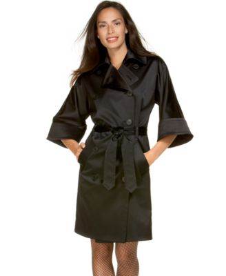 				Kenneth Cole Reaction Double-Breasted Kimono-Sleeve Trench Coat :  kimono women womens macys