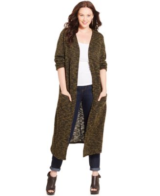 Harper and Liv Plus Size Marled Duster Cardigan - Sweaters - Plus ...