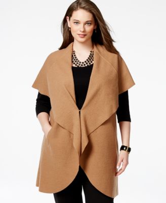 Alfani Plus Size Merino Wool Cape-Collar Sweater Vest, Only at ...