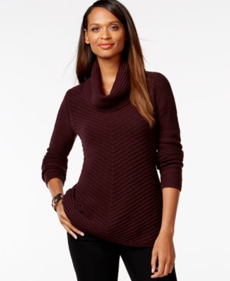 Style & Co. Petite Textured Cowl-Neck Sweater, Only at Macy's ...