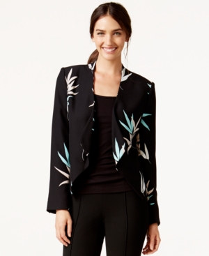UPC 039372388461 product image for Vince Camuto Floral-Print Open-Front Jacket | upcitemdb.com