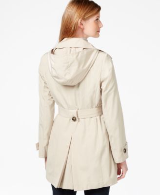 London Fog Petite Hooded Belted Trench Coat - Coats - Women - Macy&39s