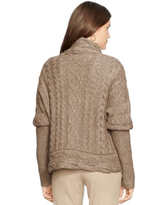 Lauren Ralph Lauren Cable-Knit Open-Front Cardigan - Sweaters ...