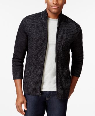 Alfani BLACK Marled Full-Zip Sweater, Only at Macy's - Sweaters ...