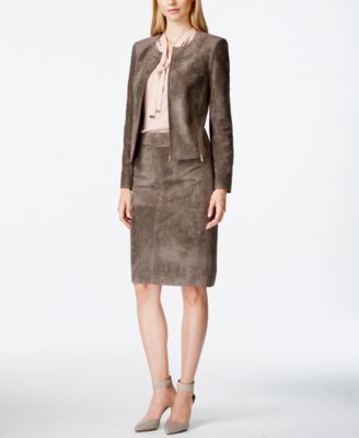 Calvin Klein Faux-Suede Pencil Skirt - Skirts - Women - Macy's