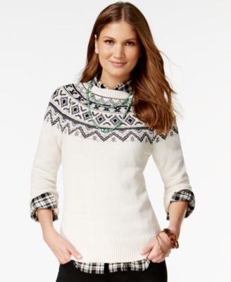 American Living Fair-Isle-Print Cardigan Sweater, Only at Macy's ...