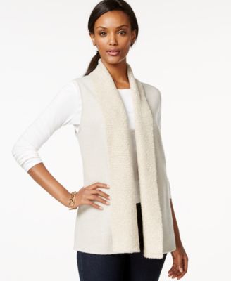 Style & Co. Shawl-Collar Open Sweater Vest, Only at Macy's ...