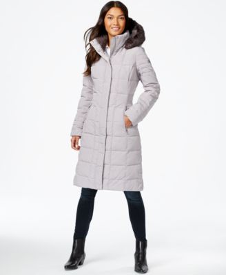 DKNY Faux-Fur-Trim Hooded Down Puffer Coat - Coats - Women - Macy's