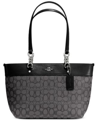 turnlock tote in signature jacquard