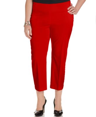 Alfani Plus Size Pull-On Capri Pants - Pants & Capris - Plus Sizes ...