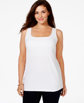 Style & Co. Plus Size Built-In Shelf Bra Tank Top, Only at Macy's ...