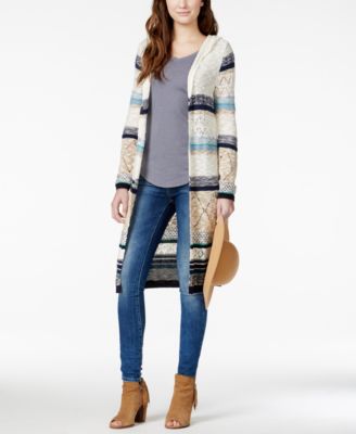 American Rag Mixed-Knit Hooded Duster Sweater, Only at Macy's ...