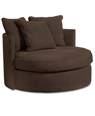 swivel living room chairs on Doss Godiva Living Room Chair  Round Swivel   Chairs   Macy S