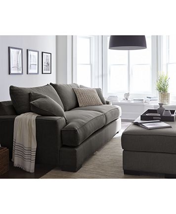 Ainsley Fabric Sofa with 4 Toss Pillows, Only at Macy&#39;s - Furniture - Macy&#39;s
