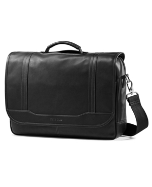 UPC 043202535901 product image for Samsonite Leather Flapover Laptop Briefcase | upcitemdb.com