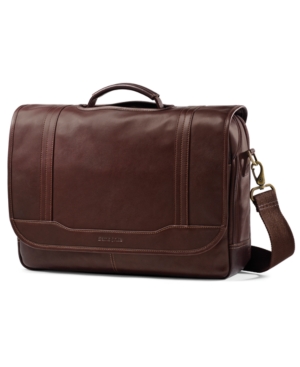 UPC 043202535918 product image for Samsonite Leather Flapover Laptop Briefcase | upcitemdb.com