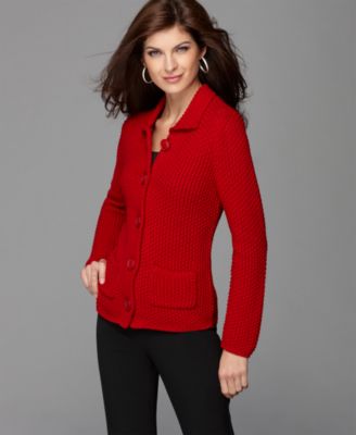  Jones New York Signature Sweater, Textured Cardigan