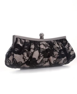 Jessica McClintock Handbag, Satin & Lace Clutch