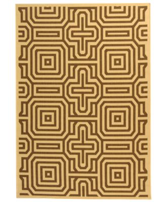 MANUFACTURER'S CLOSEOUT! Safavieh Indoor/Outdoor Area Rug, Courtyard CY2962 Natural / Brown 4' x 5' 7"
