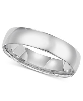 Men's 14k White Gold Ring, Comfort Fit 5mm Wedding Band