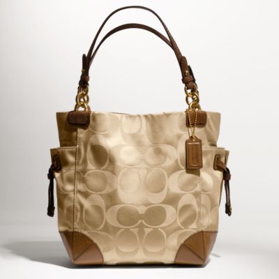 COACH PEYTON SIGNATURE SATEEN TOTE