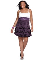 Ruby Rox Plus Size Dress, Sleeveless Sequined Empire Ruby Rox Plus Size Dress, Sleeveless Sequined Empire