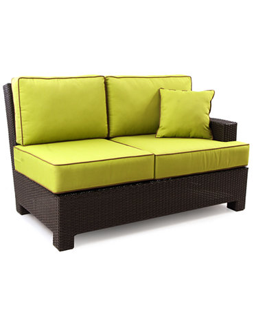 Riviera Wicker Patio Furniture, Outdoor Sectional Loveseat ...