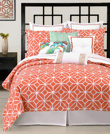 Trina Turk Bedding, Trellis Coral Comforter and Duvet Cover Sets ...