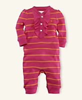 Polo Baby Coverall, Baby Girls Striped Coverall