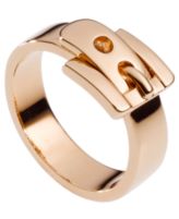 Michael Kors Ring, Rose Gold-Tone Buckle Ring